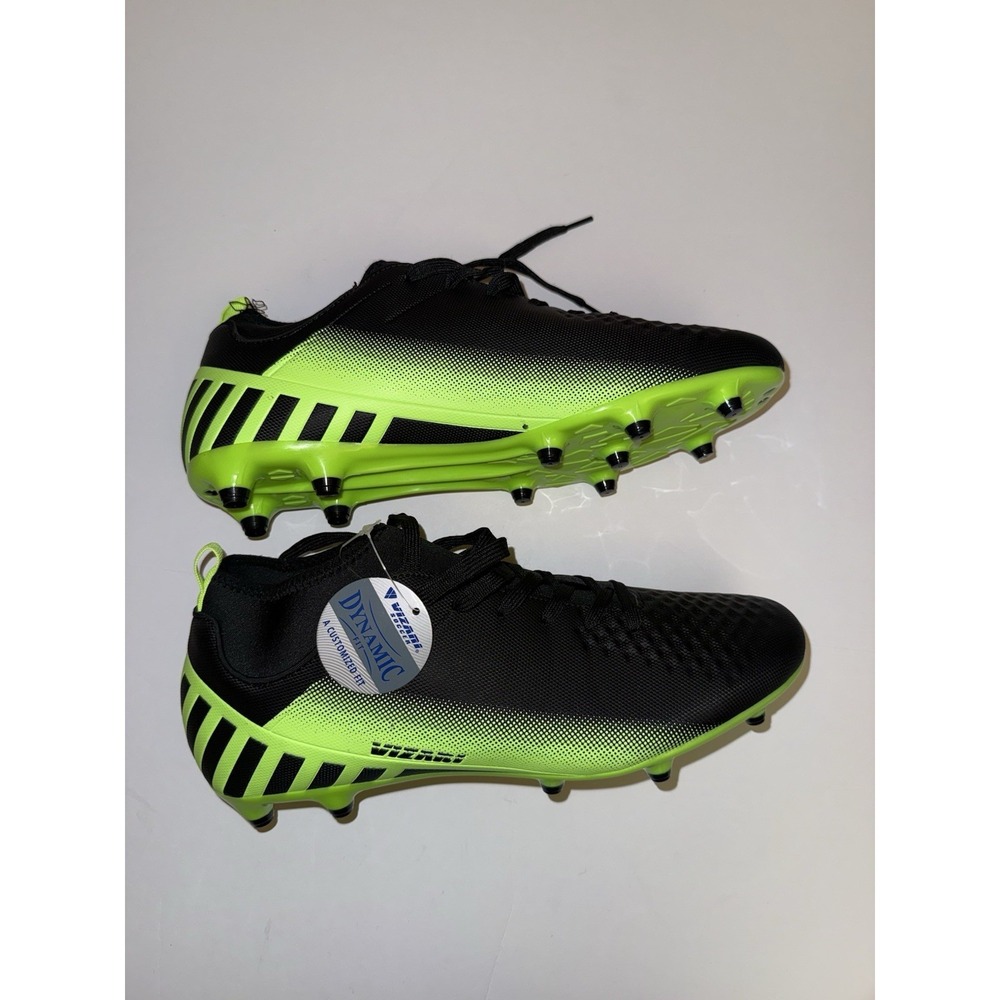 Vizari Soccer Cleats Men's Size 12.5 Black Green Dynamic Fit FG Firm Ground NWT